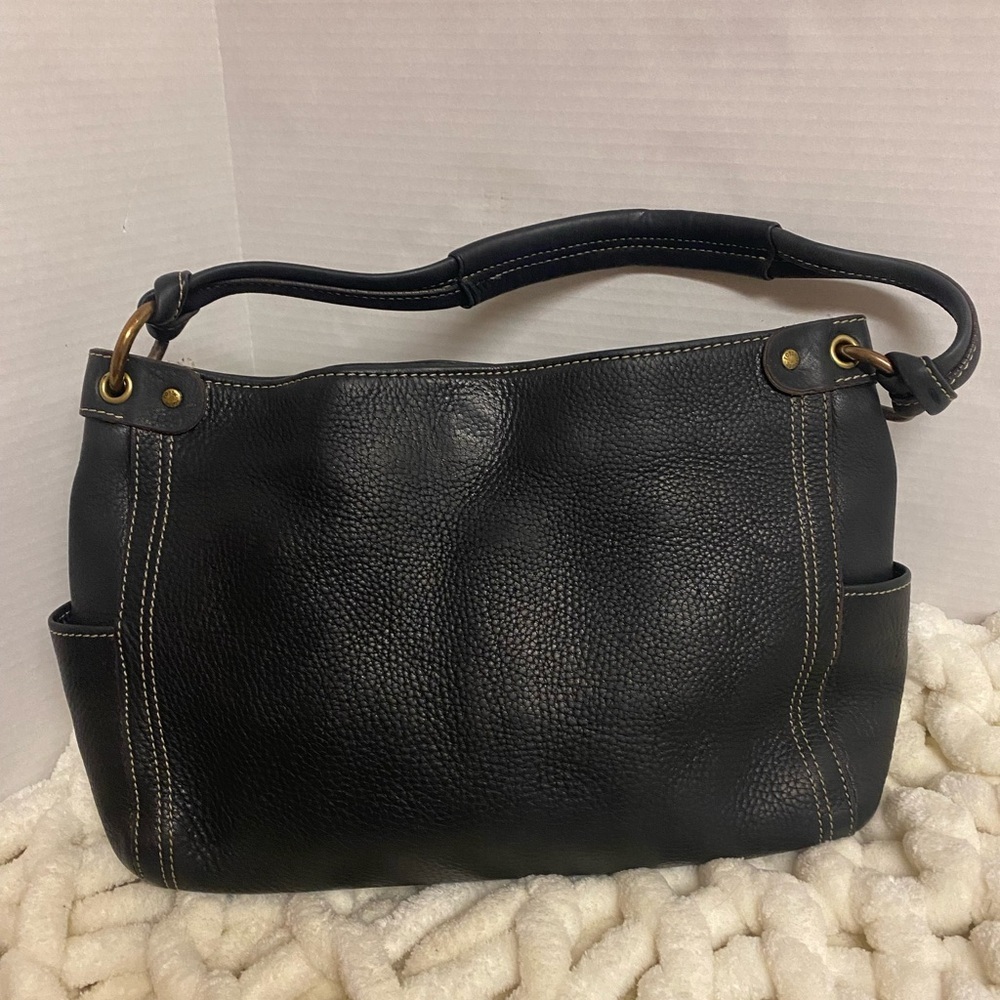 Fossil Black Pebbled Leather VTG  Shoulder Bag 75082